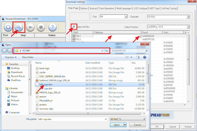 memasukkan file firmware cpb yang telah di ekstrak ke partisi research download untuk di ubah jadi pac