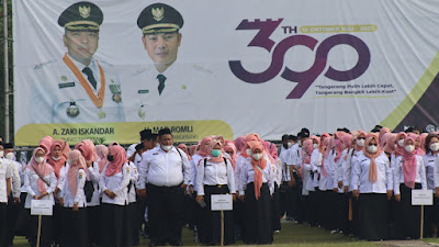 Hut Kabupaten Tangerang ke 390, 4000 Pegawai Ikuti Apel di Lapangan Maulana Yudha Negara 