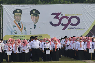 Hut Kabupaten Tangerang ke 390, 4000 Pegawai Ikuti Apel di Lapangan Maulana Yudha Negara