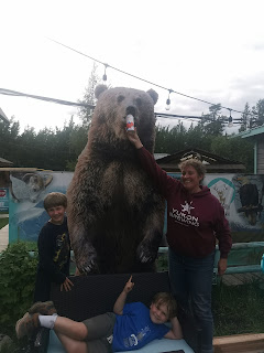 Feeding the bear at Caribou RV Park