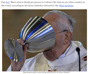 Pope Francis Drinking Wine