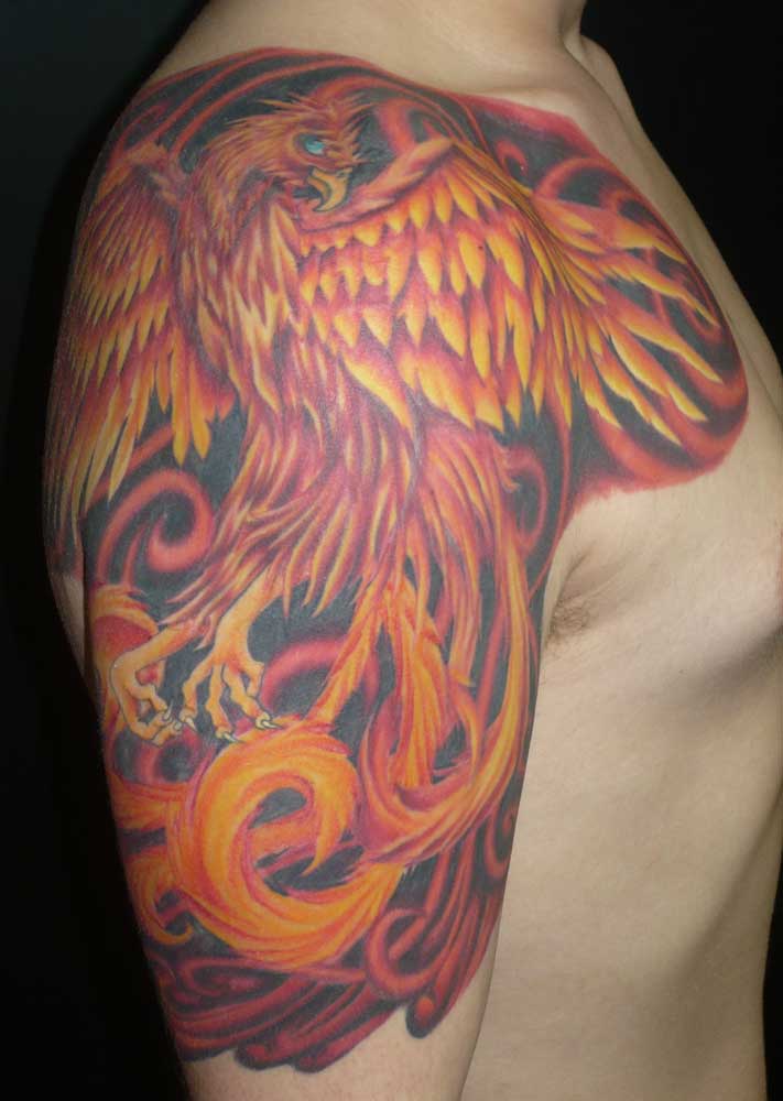 Phoenix Arm Tattoos Beautiful phoenix free tattoo design 