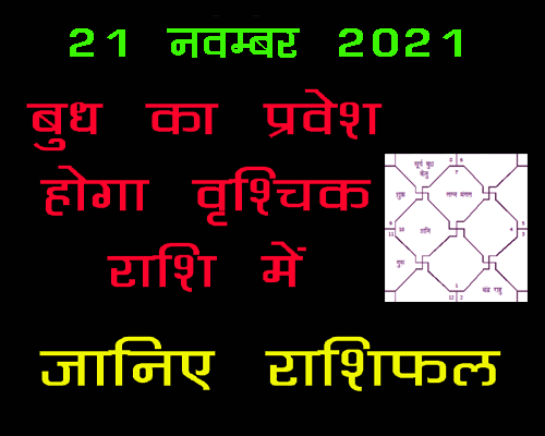 Budh grah ka vrishchik rashi mai gochar 21 nov 2021 rashifal,