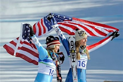 Lindsay vonn with US Flag