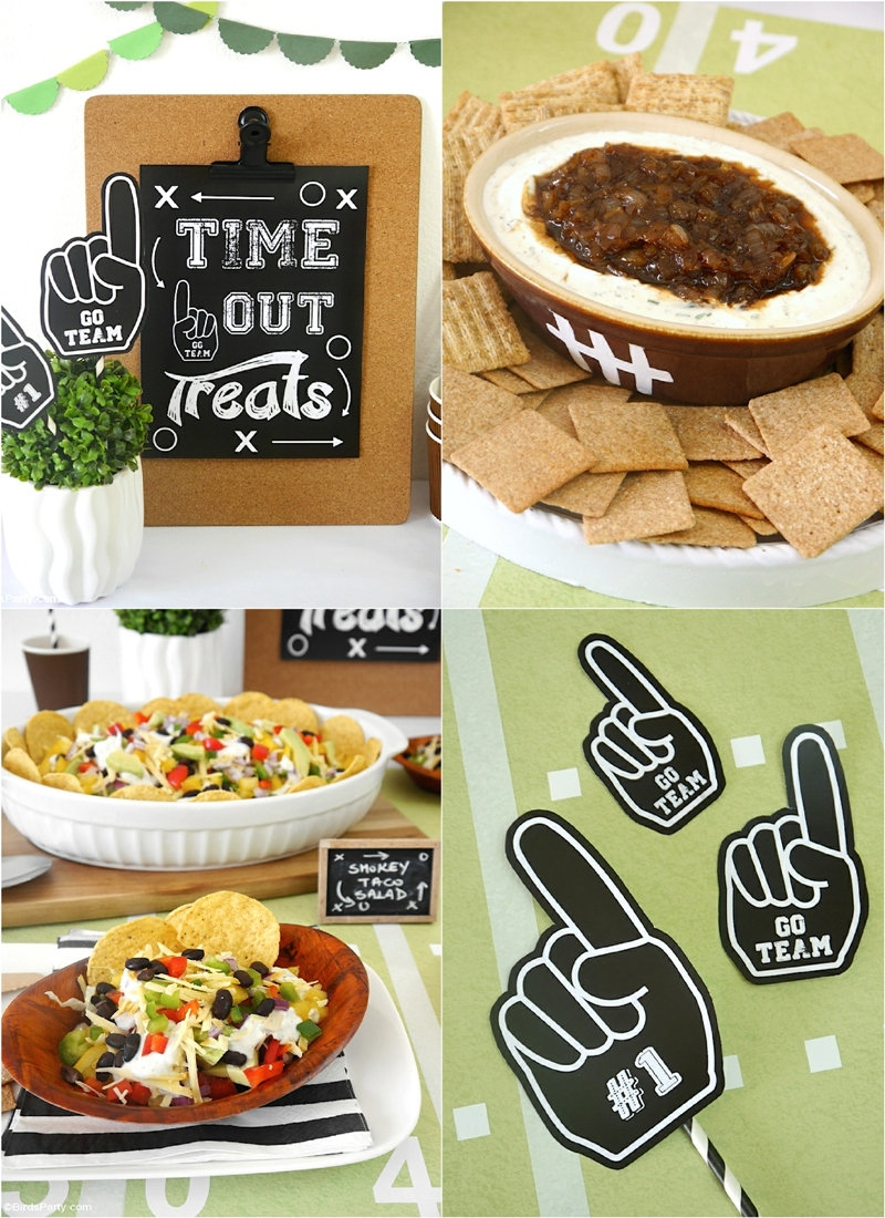 Anniversaire Football Américain avec Recettes, Décor DIY et Printables GRATUITS  - idées faciles à faire soi même pour une fête ou apéro thématique! by BirdsParty.com @birdsparty #anniversaire #footballamericain