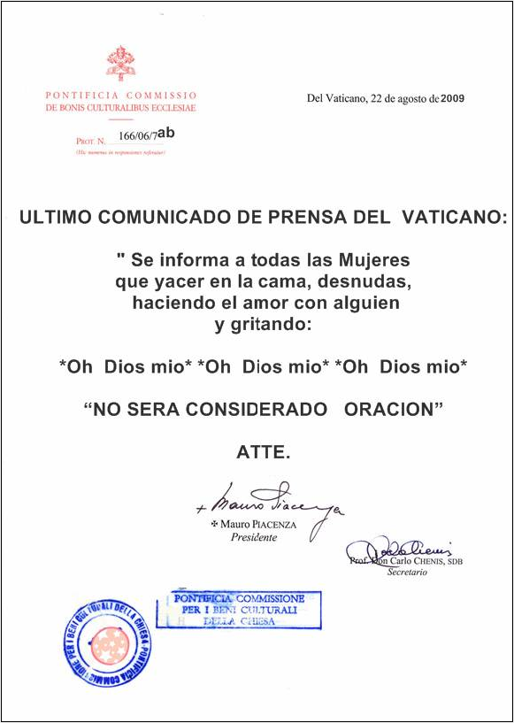 Comunicado del Vaticano