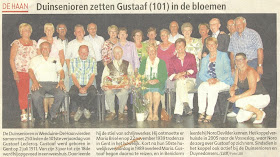 Gustaaf Leclercq als 101-jarige gevierd bij de duinsenioren