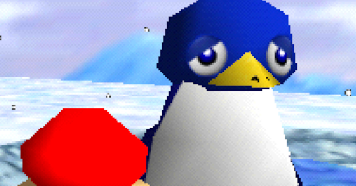 Expressões alternativas dos pinguins de Super Mario 64 são encontradas no  código do jogo