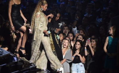Beyonce accepts an award onstage during the 2016 MTV Music Video Awards at Madison Square Garden. Picture: Getty Images/AFP