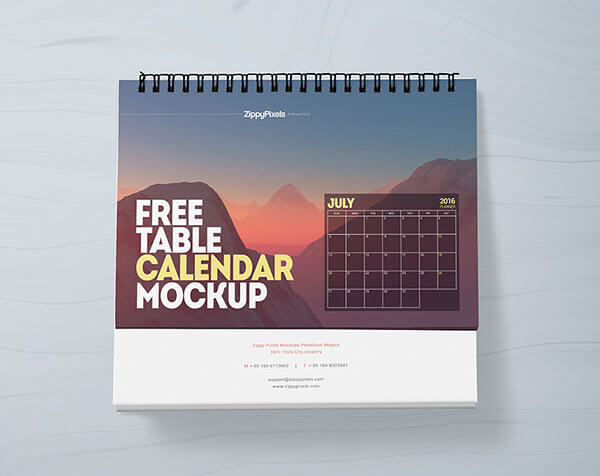 Mockup PSD Kalender 2019 Terbaru - Free Table Calendar Mockup PSD