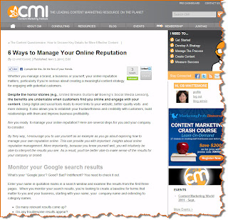 How To Manage Your Online Reputation by CB Whittemore