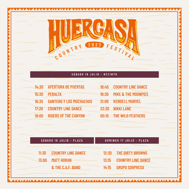 Horarios Huercasa Country Festival 20222