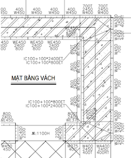 Mặt bằng lắp đặt cốp pha vách - Hệ cốp pha nhôm