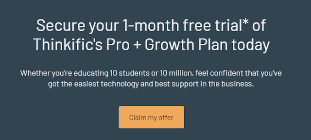 Turn your expertise into your own thriving business  Secure your 1-month free trial* of Thinkific's Pro + Growth Plan today