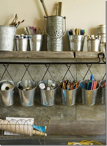 silver- simply natural silver bucket organizer