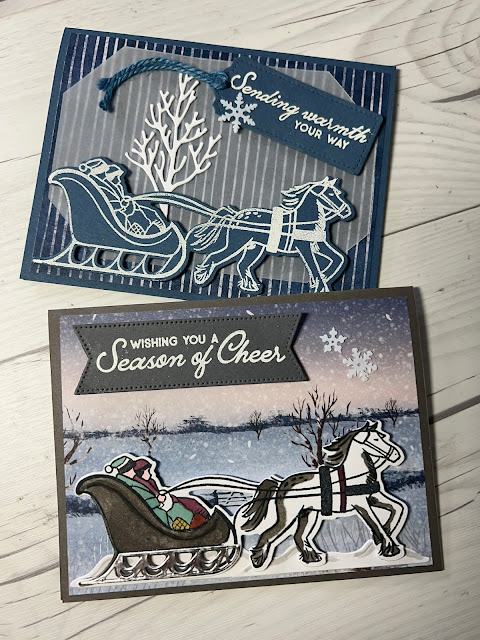 Card ideas using the Stampin' Up! Horse & Sleigh Stamp Set and Dies