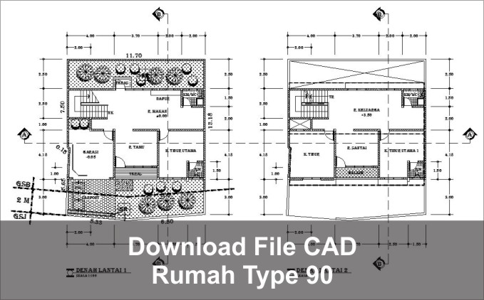 download rumah type 90 cad dwg