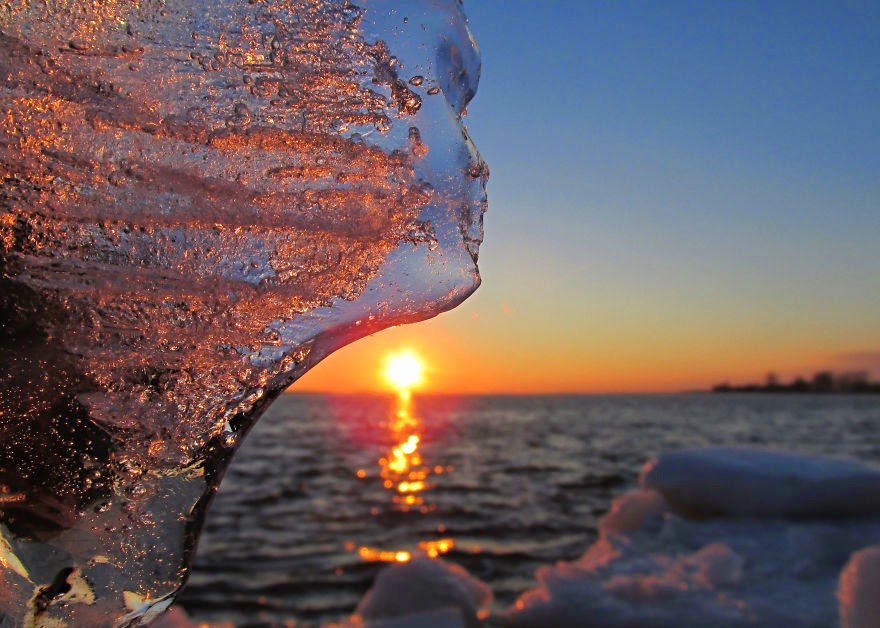 Ice At Sunset. A Match That Makes Jewels