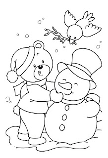 דובי בונה איש שלג לצביעה
