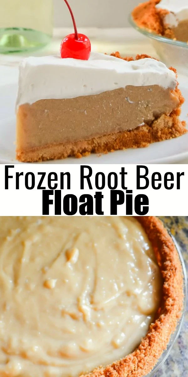 Frozen Root Beer Float Pie will quickly become a summertime favorite! All the flavors of root beer float in a creamy frozen pie from Serena Bakes Simply From Scratch.