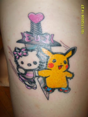 hello kitty tattoos. Pokemon and Hello Kitty Tattoo