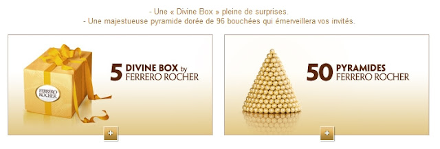 50 pyramides de 96 Ferrero Rochers + 5 coffrets cadeaux "Divine box" à gagner