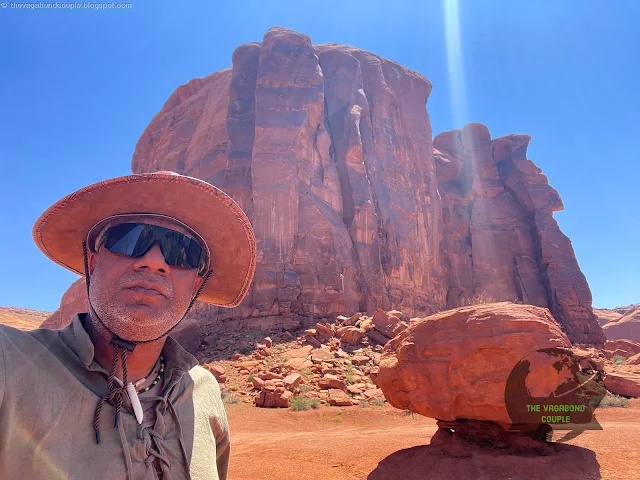 Balanced Rock in front of Spearhead Mesa, Monument Valley