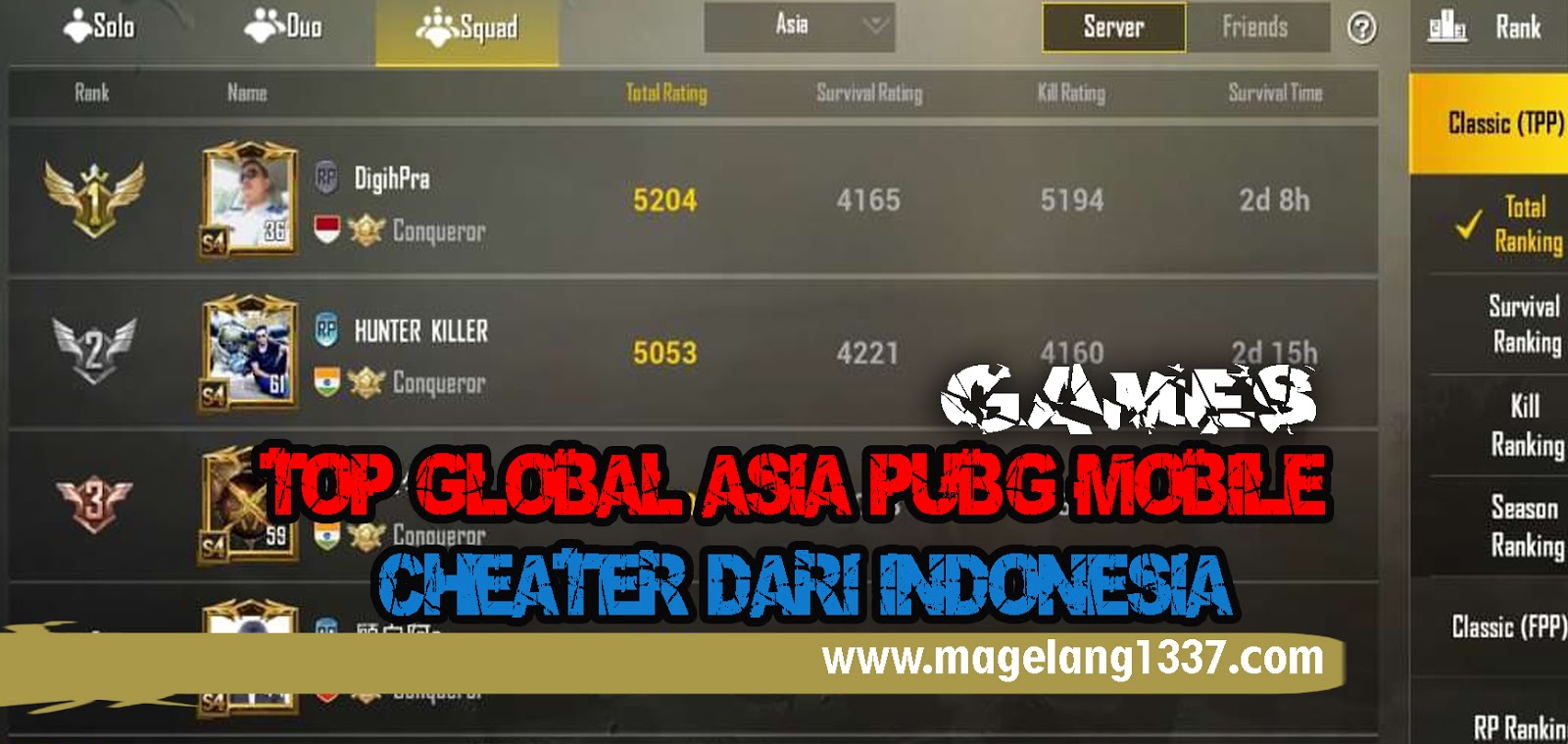 Top Global Asia Pubg Mobile Cheater Dari Indonesia Cara Mudah