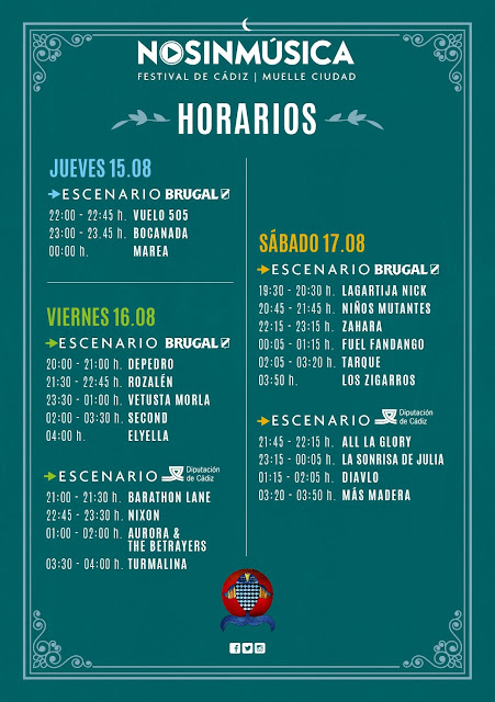 Horarios Festival No sin música 2019