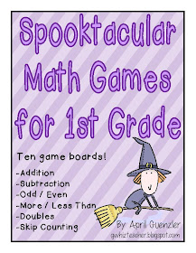 gwhizteacher, spooktacular math games for first grade, halloween math games