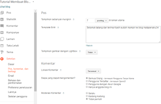 Cara Setting Menu-Menu Dasar di Blog Blogspot