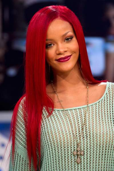 rihanna red hair curly hair. rihanna red hair. rihanna red