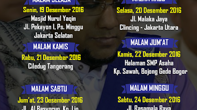 Jadwal Majlis Nurul Musthofa Minggu Ini, 19 - 24 Desember 2016