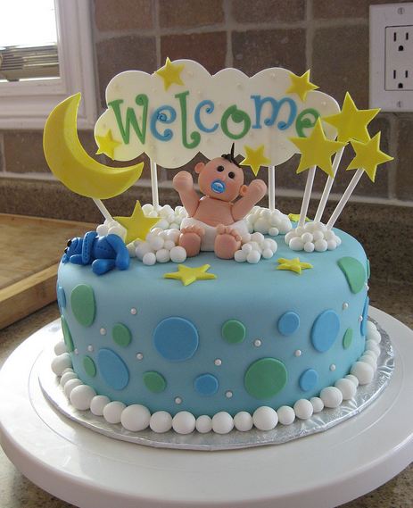 baby shower cakes for boys. Yellow Baby Shower Cake For