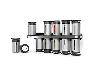 Zevro KCH-06100 Zero Gravity Magnetic Spice Rack with 12 Canisters