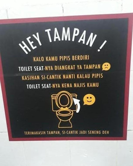 15 Pengumuman Lucu 'Tata Tertib di Toilet' Ini Bikin Ngakak Sampai Mules