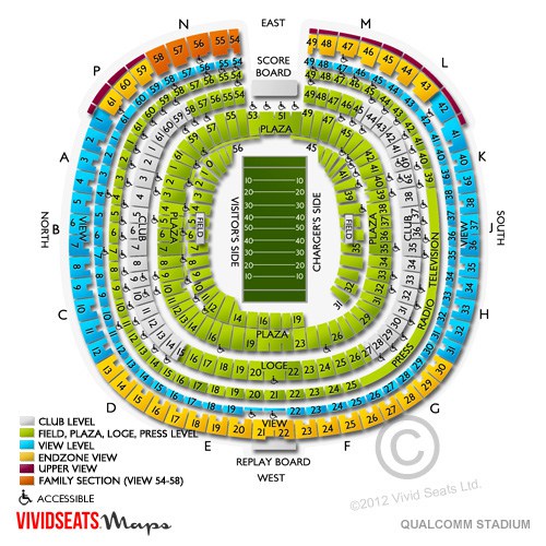 Qualcomm Stadium Seating Chart Concert Interactive Map SeatGeek