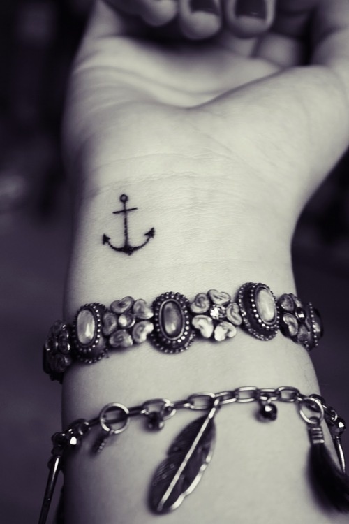 Cute Anchor Tattoo On Wrist