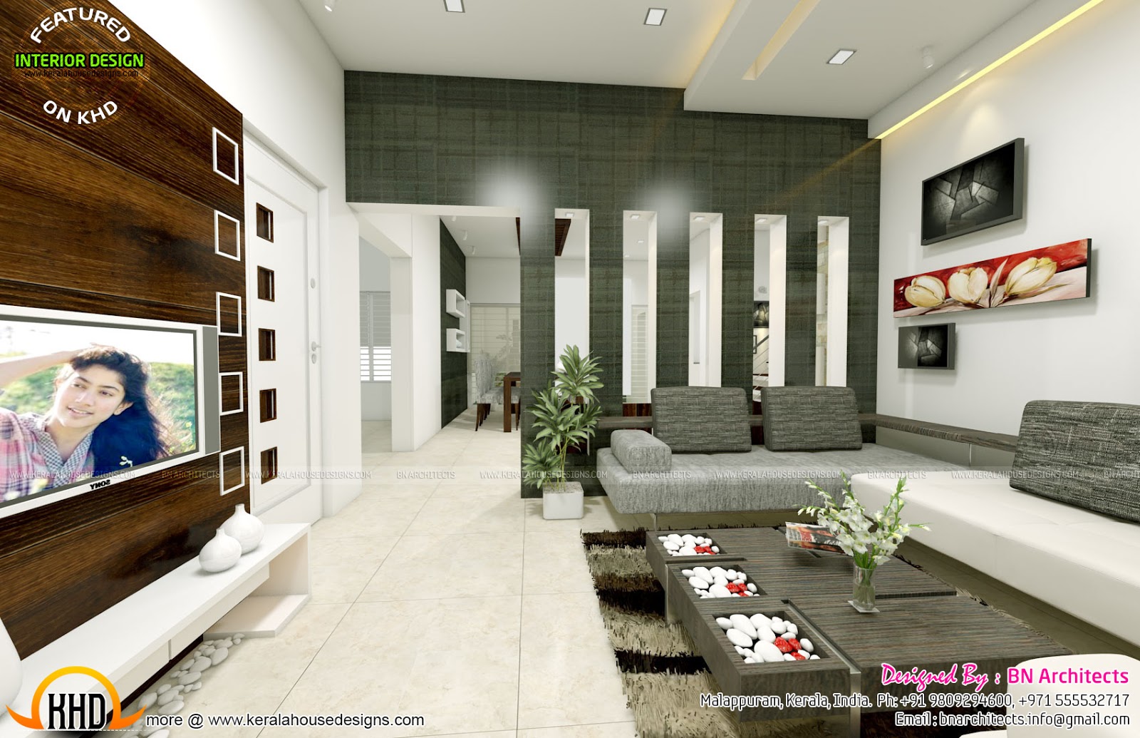 All in one House  elevation floor plan  and interiors 