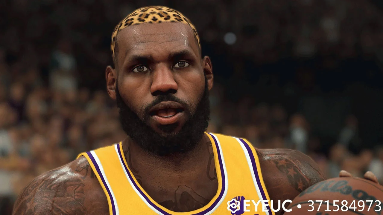 NBA 2K23 LeBron James Cyberface Leopard Hairstyle