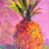 Holiday Pineapple, Acrylic Painting on Stretched Canvas