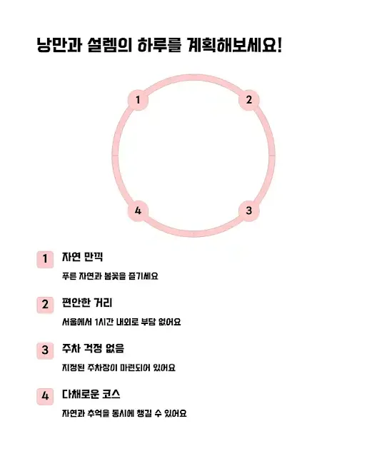 낭만과 설렘의 하루를 계획해보세요