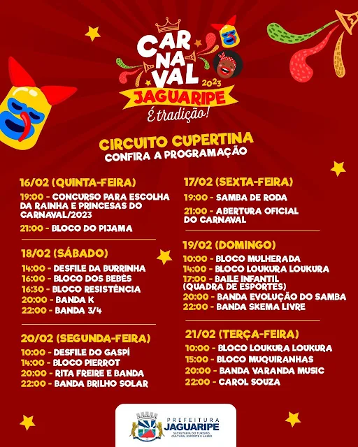 Programação do Carnaval 2023 de Jaguaripe