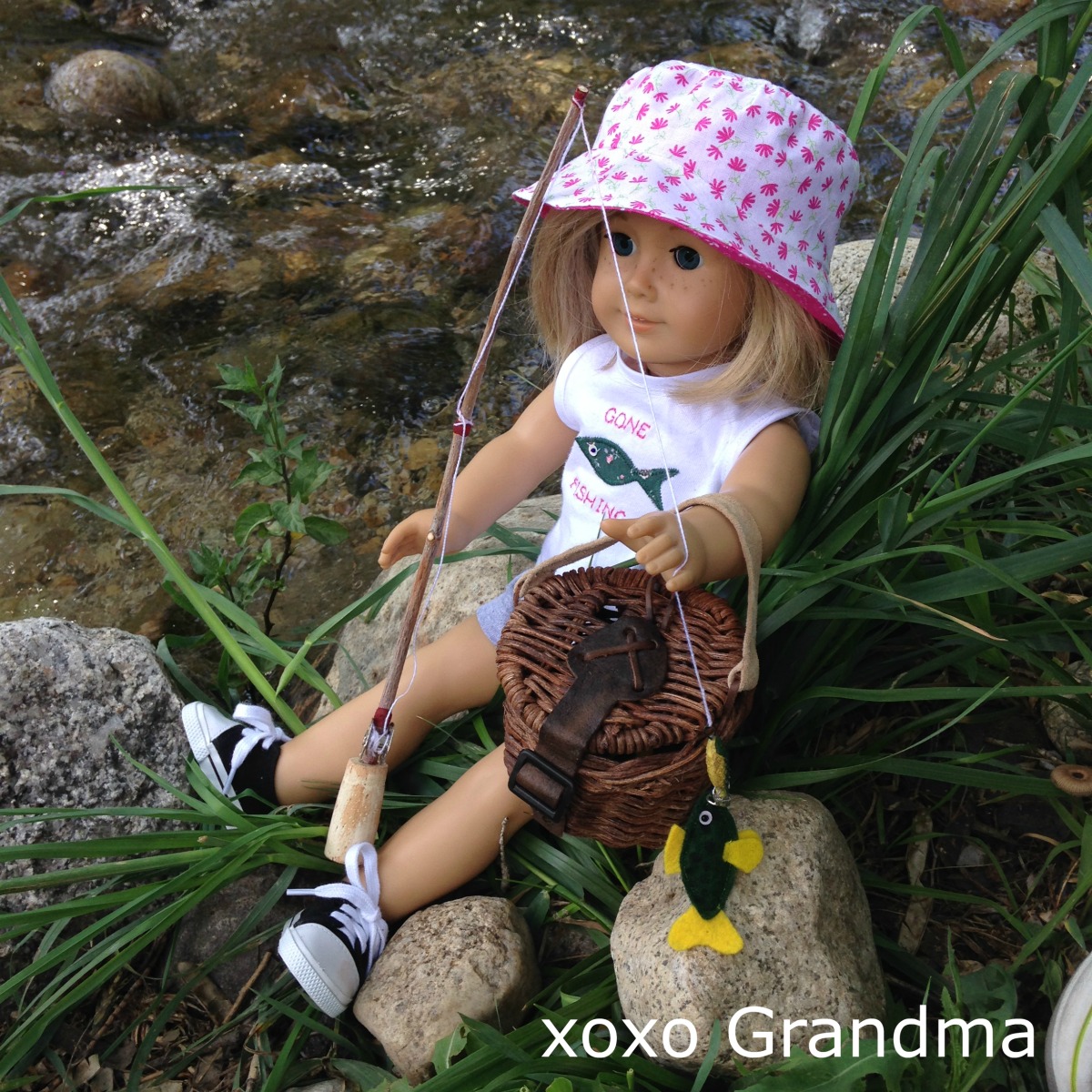 xoxo Grandma: Gone Fishing Outfit & Accessories - American Girl Doll Style