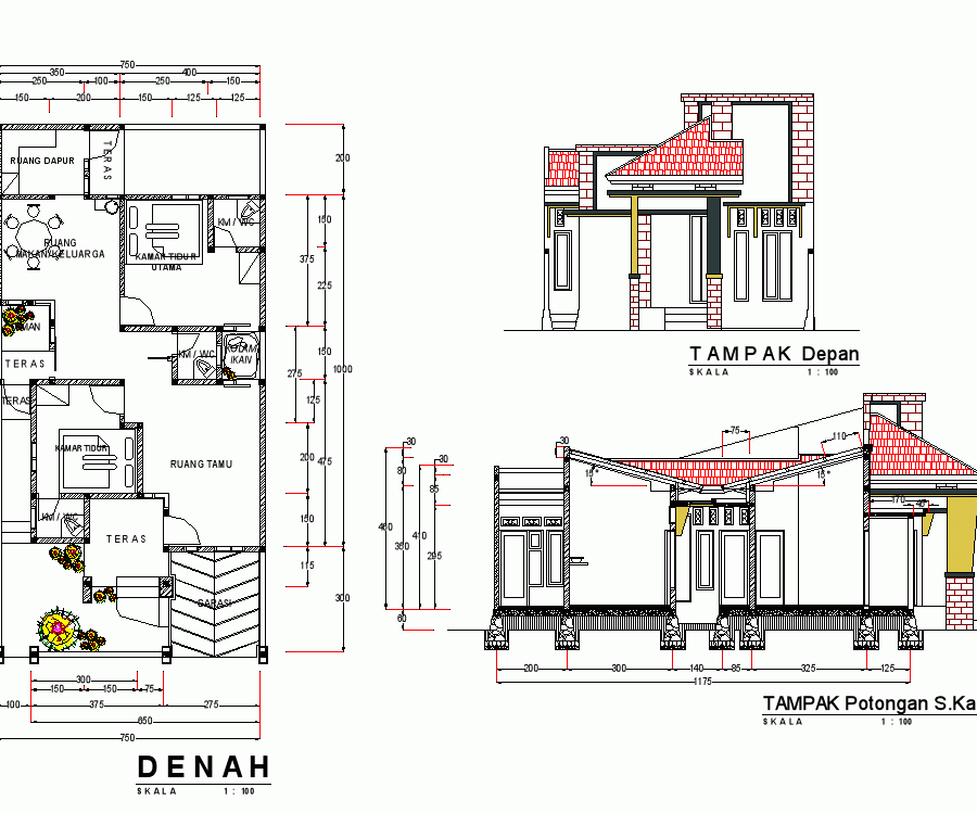 92+ Desain Rumah Minimalis Modern Type 70 2 Lantai - Denah 