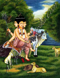 Shiva as Vrishabhanatha, lord of the bull, controller of beastly passions