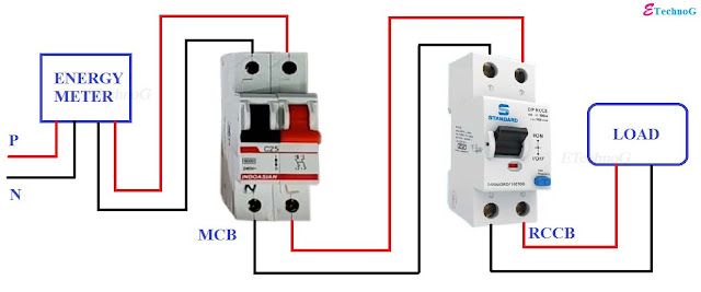 Proper RCCB connection Diagram with MCB.2 pole rccb connection diagram.