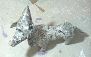 Clay Dachshund Dog Sculpture