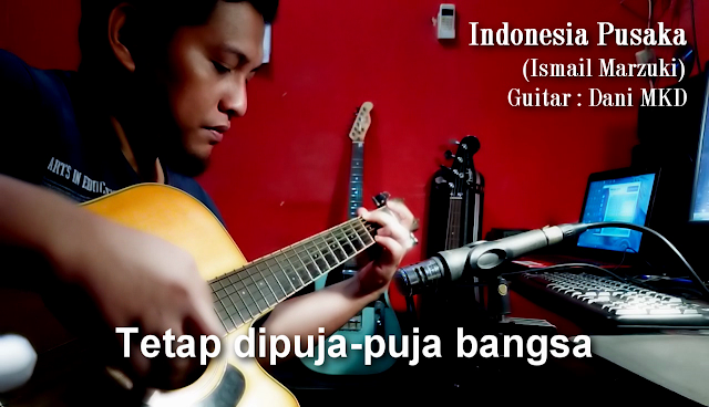 belajar gitar fingerstyle indonesia pusaka ismail marzuki, lagu nasional