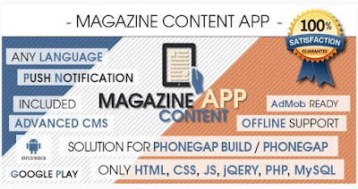 Magazine Content App With CMS - Android [ AdMob | Push Notifications | Offline Storage ]